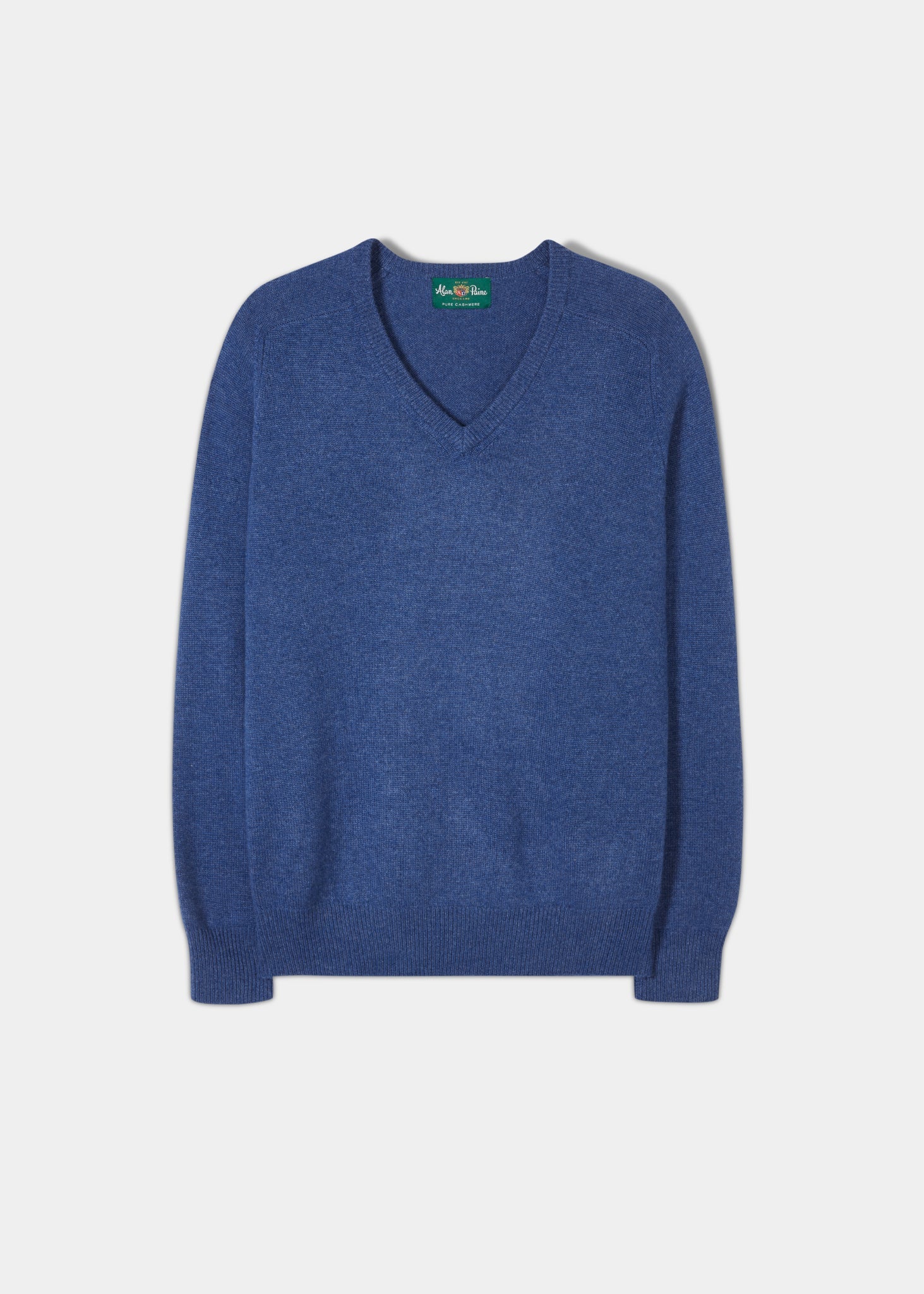 Selkirk Cashmere Jumper in Denim Classic Fit Alan Paine Europe