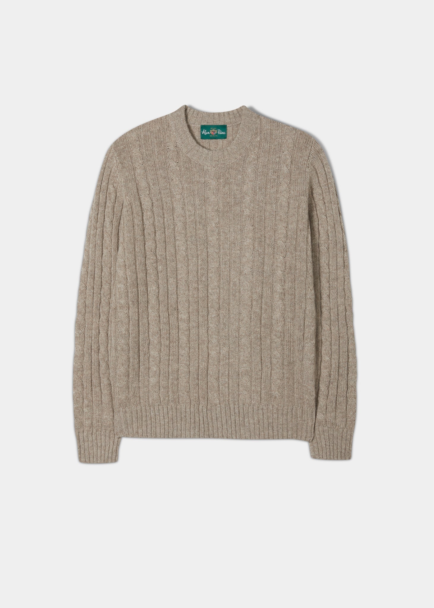 Rathmell Lambswool Cable Knit Jumper in Cobble Regular Fit