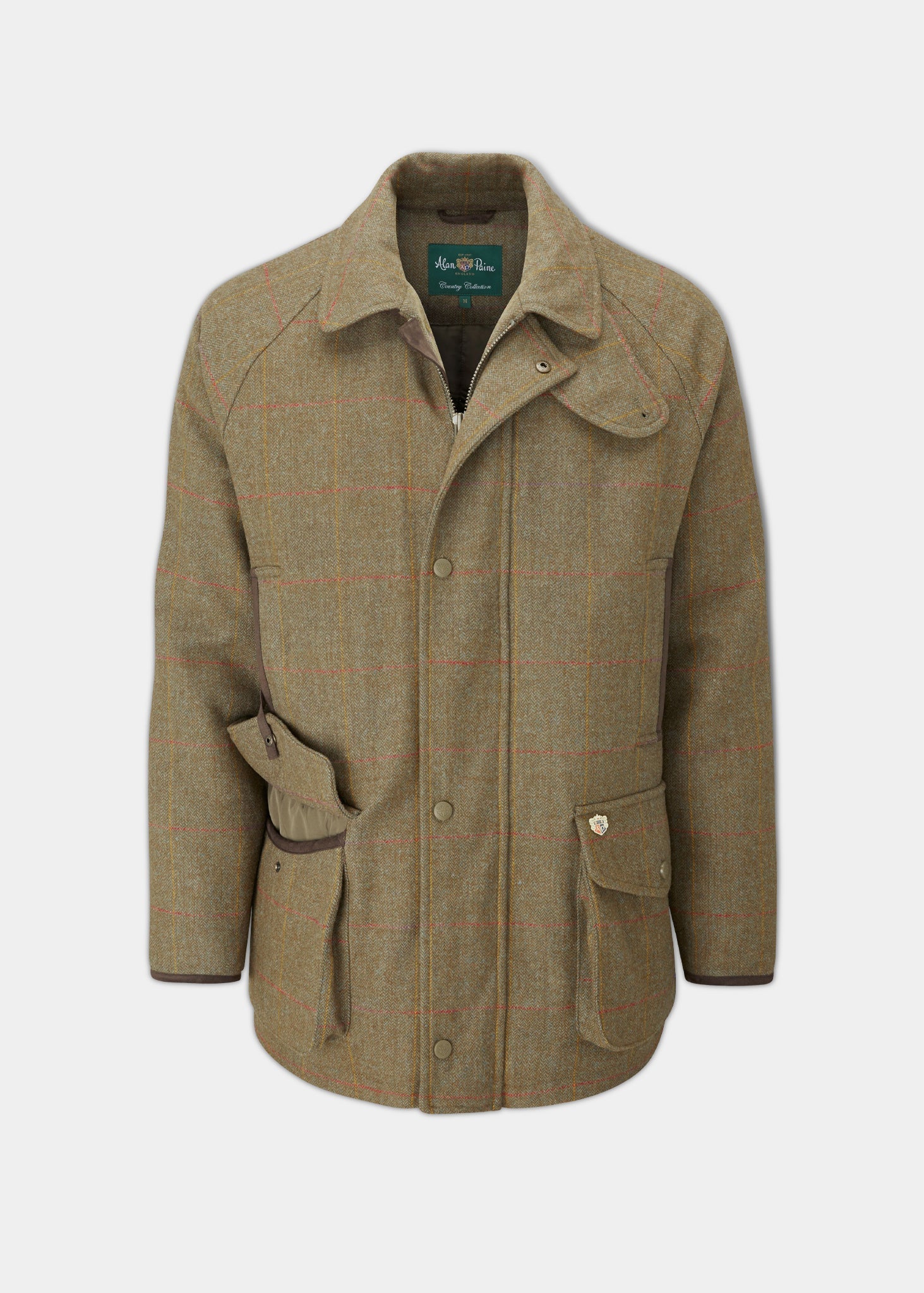 Combrook Men s Waterproof Tweed Coat In Hawthorn Alan Paine EU