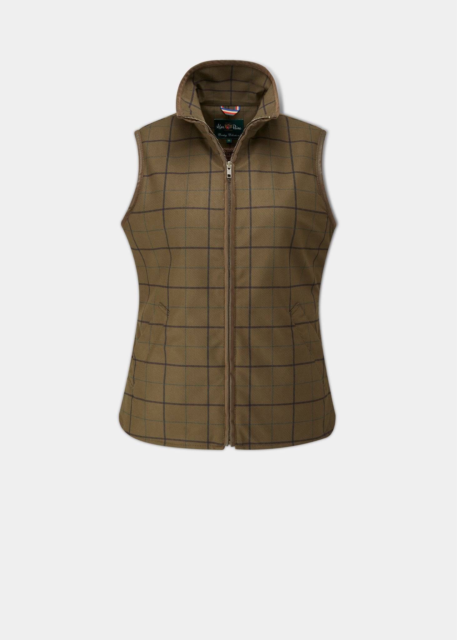 Axford Ladies Gilet In Green Check Alan Paine Europe