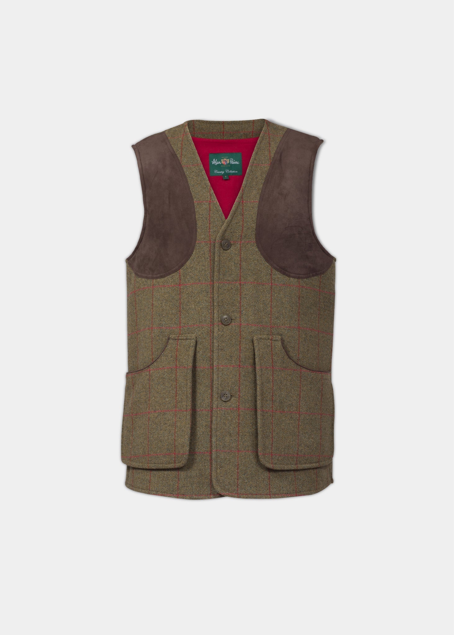 Combrook Men s Tweed Shooting Waistcoat in Sage Shooting Vest