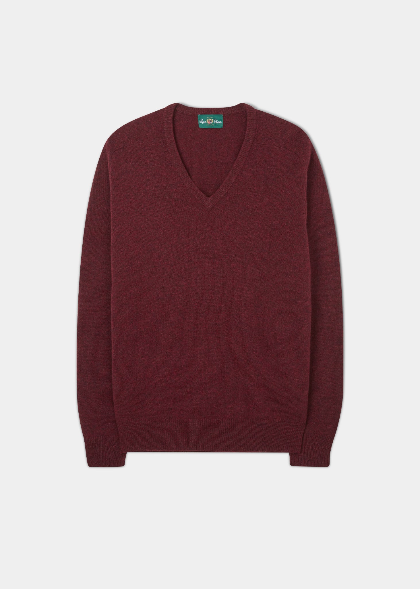 Hampshire Men s V Neck Jumper in Red Velvet Alan Paine EU Alan