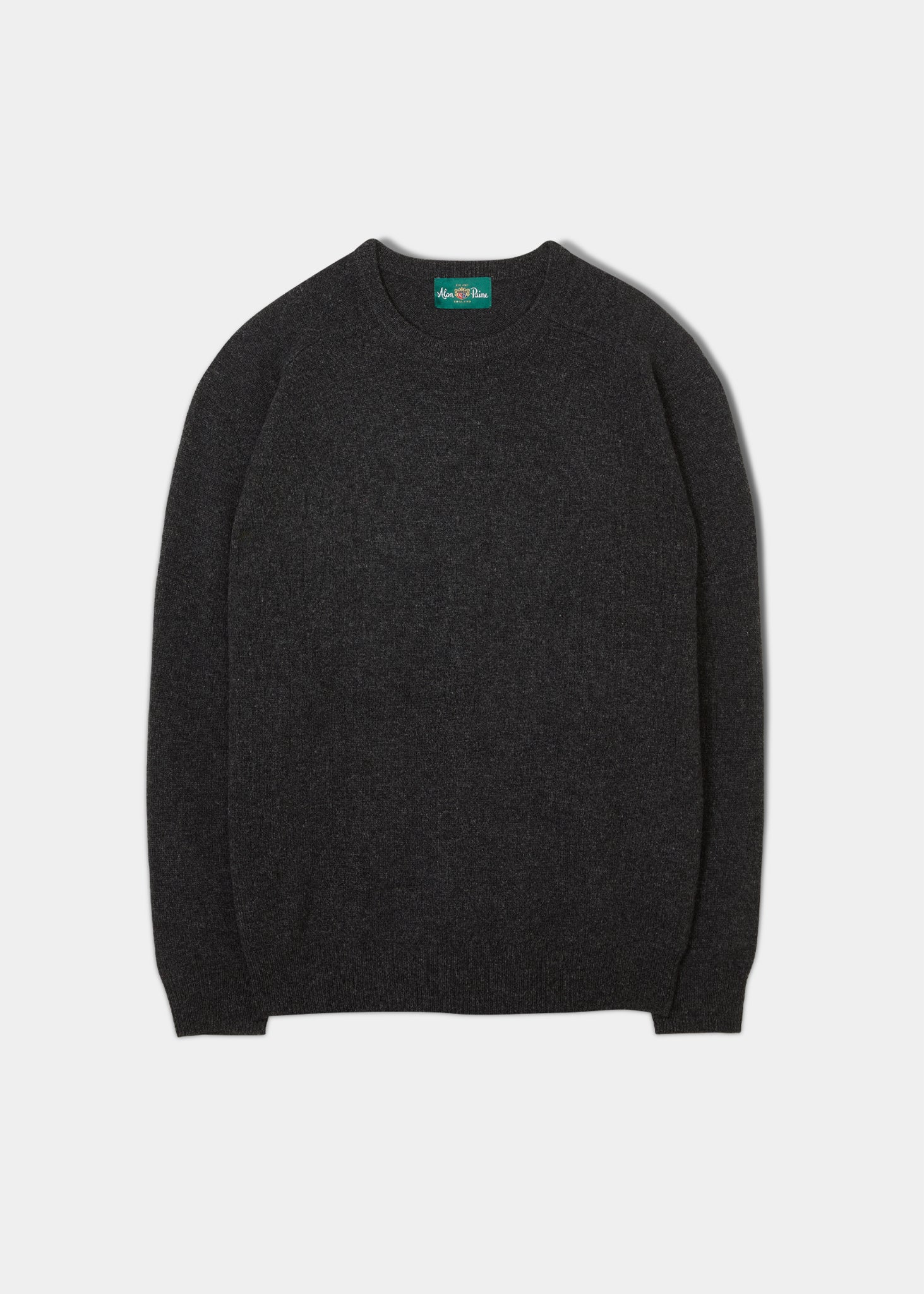 Lenzie Lambswool Jumper In Charcoal Alan Paine UK Alan Paine