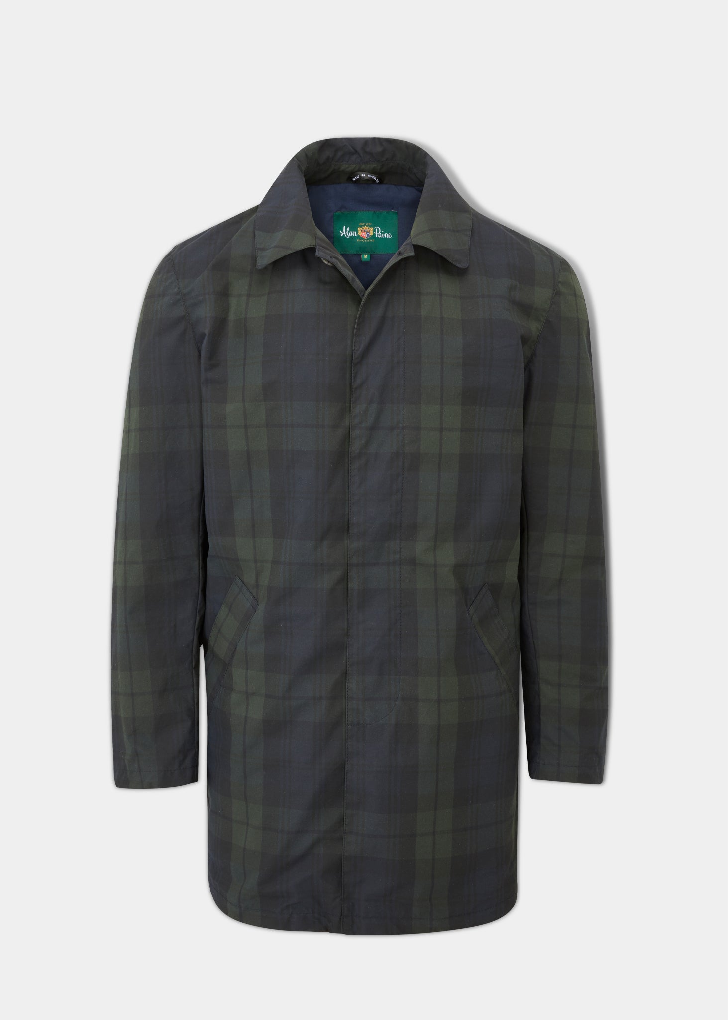 Landham 3/4 Length Coat in Navy Check – Alan Paine Europe