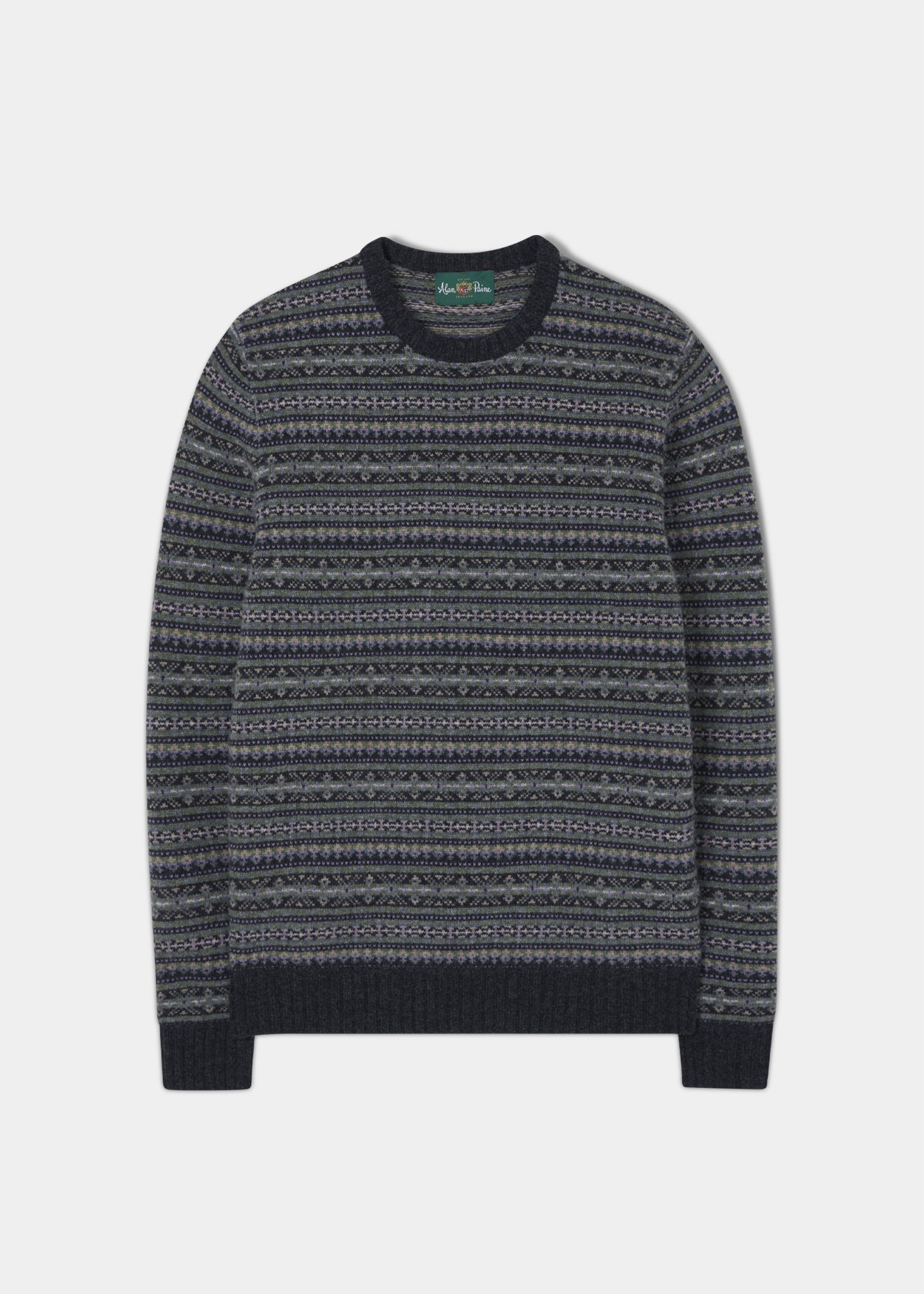 Towthorpe Men s Fairisle Charcoal Grey Jumper Alan Paine EU