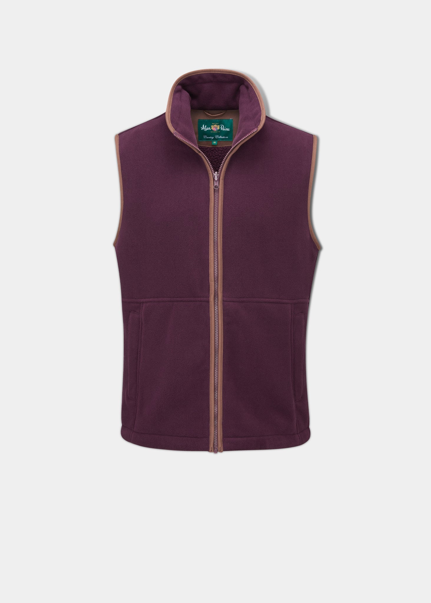 Aylsham Men s Fleece Waistcoat In Merlot Alan Paine EU Alan