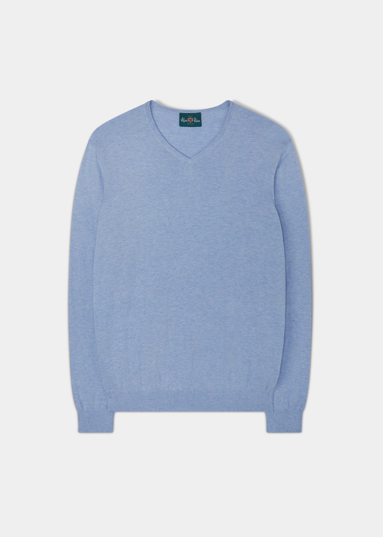 Cromford Luxury Cotton Jumper In Steel Blue