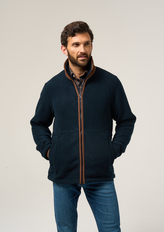 Aylsham Men's Fleece Windblock In Dark Navy