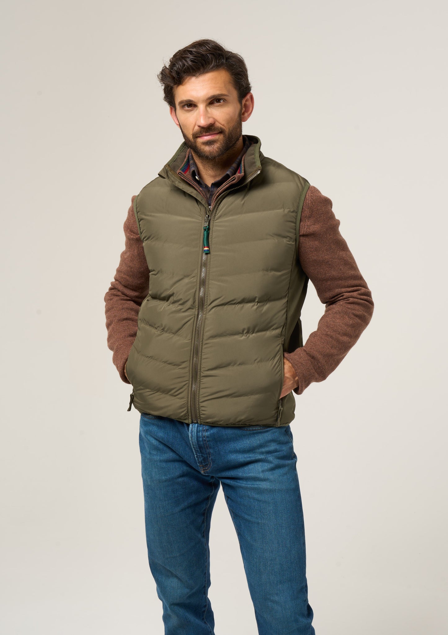 Calsall Men's Hybrid Gilet In Olive