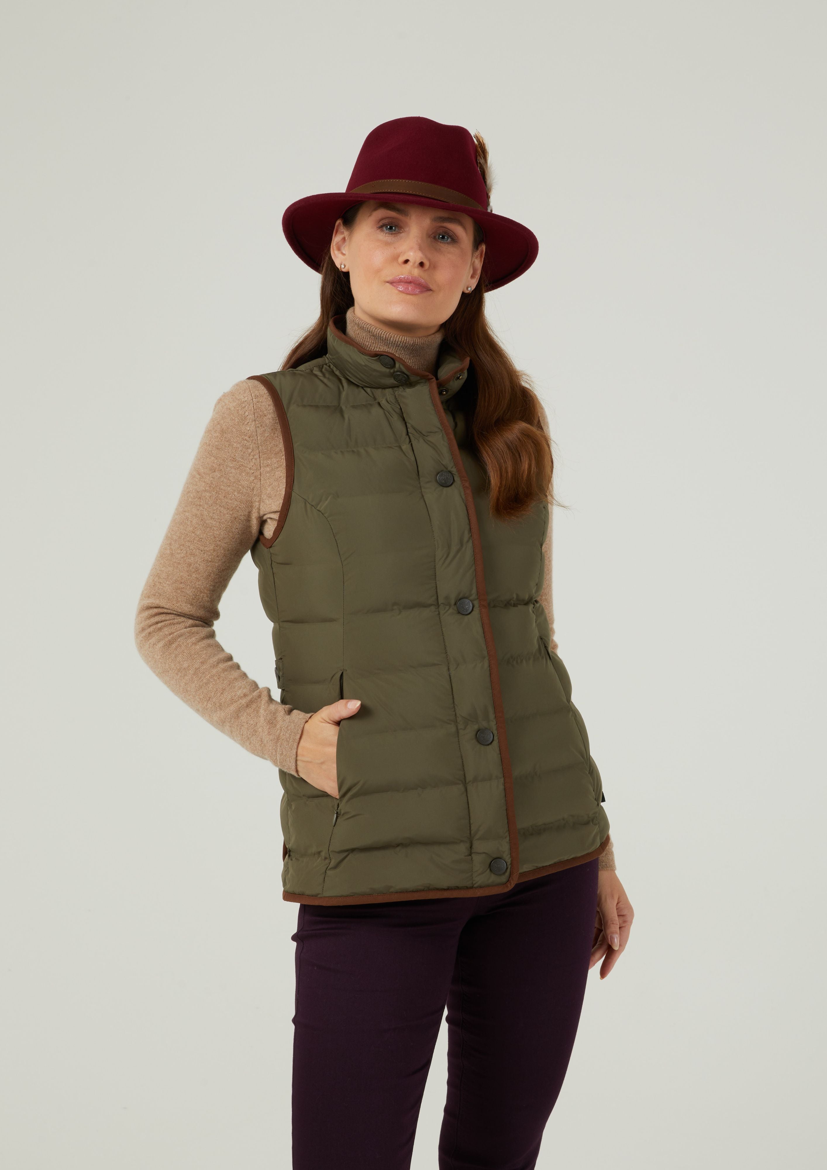 Calsall Ladies Quilted Gilet In Olive Alan Paine EU Alan Paine