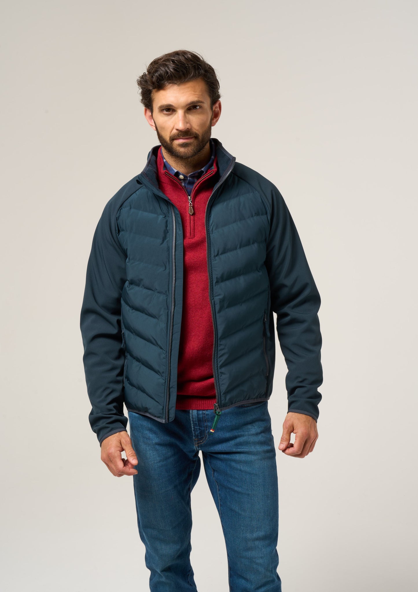 Calsall Men's Hybrid Jacket In Navy