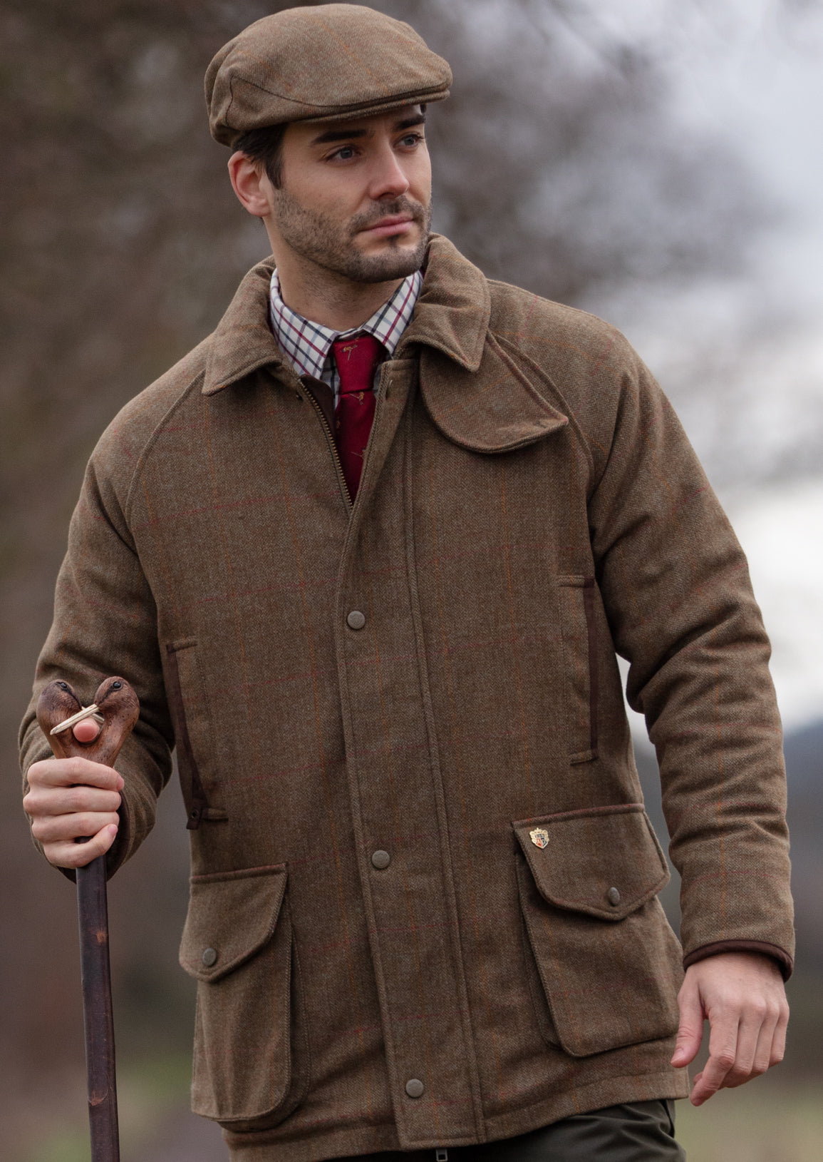 Combrook Men s Tweed Shooting Field Coat In Hawthorn Regular Fit