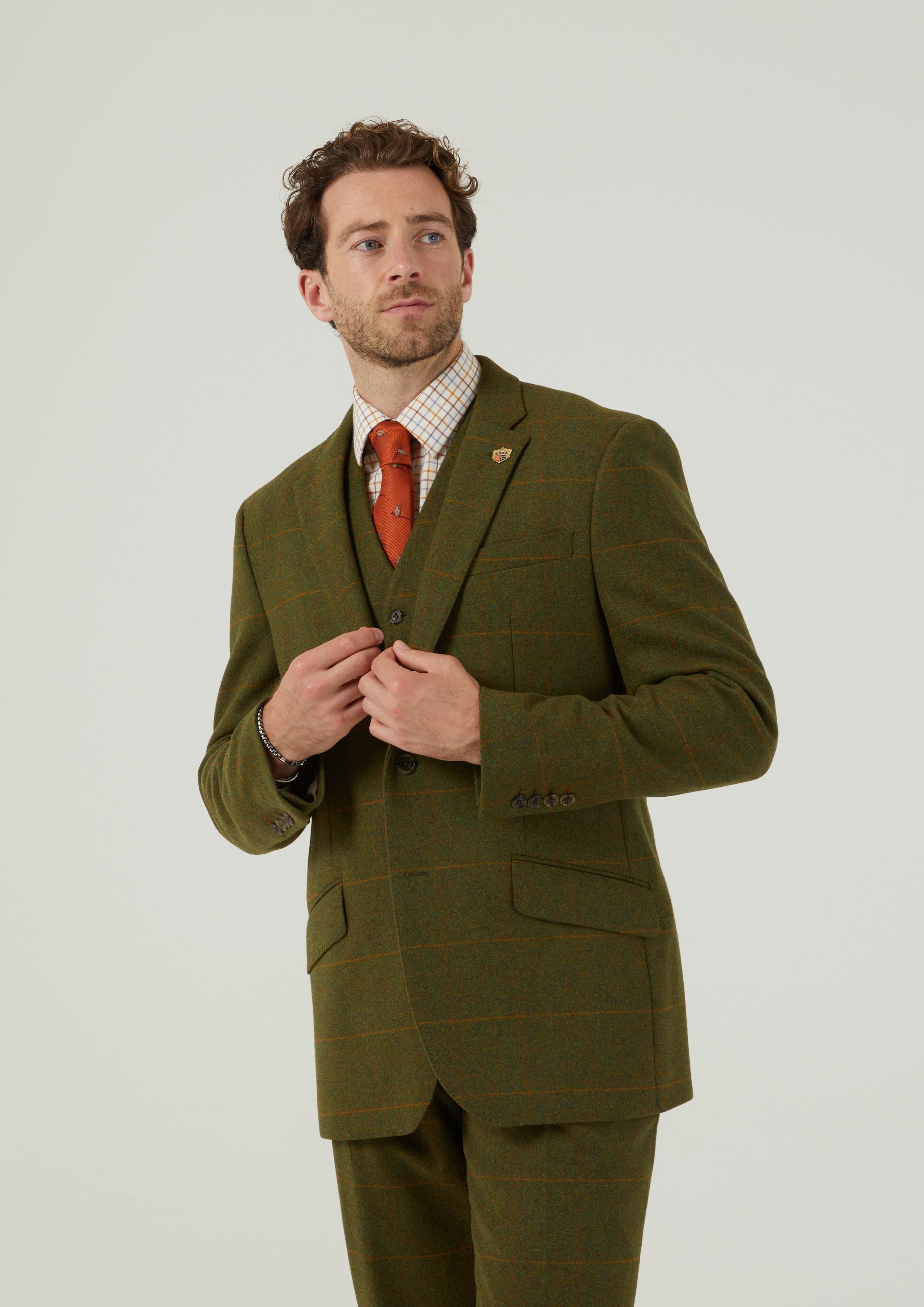 Combrook Men s Tweed Sports Blazer In Maple Men s Tweed Blazers