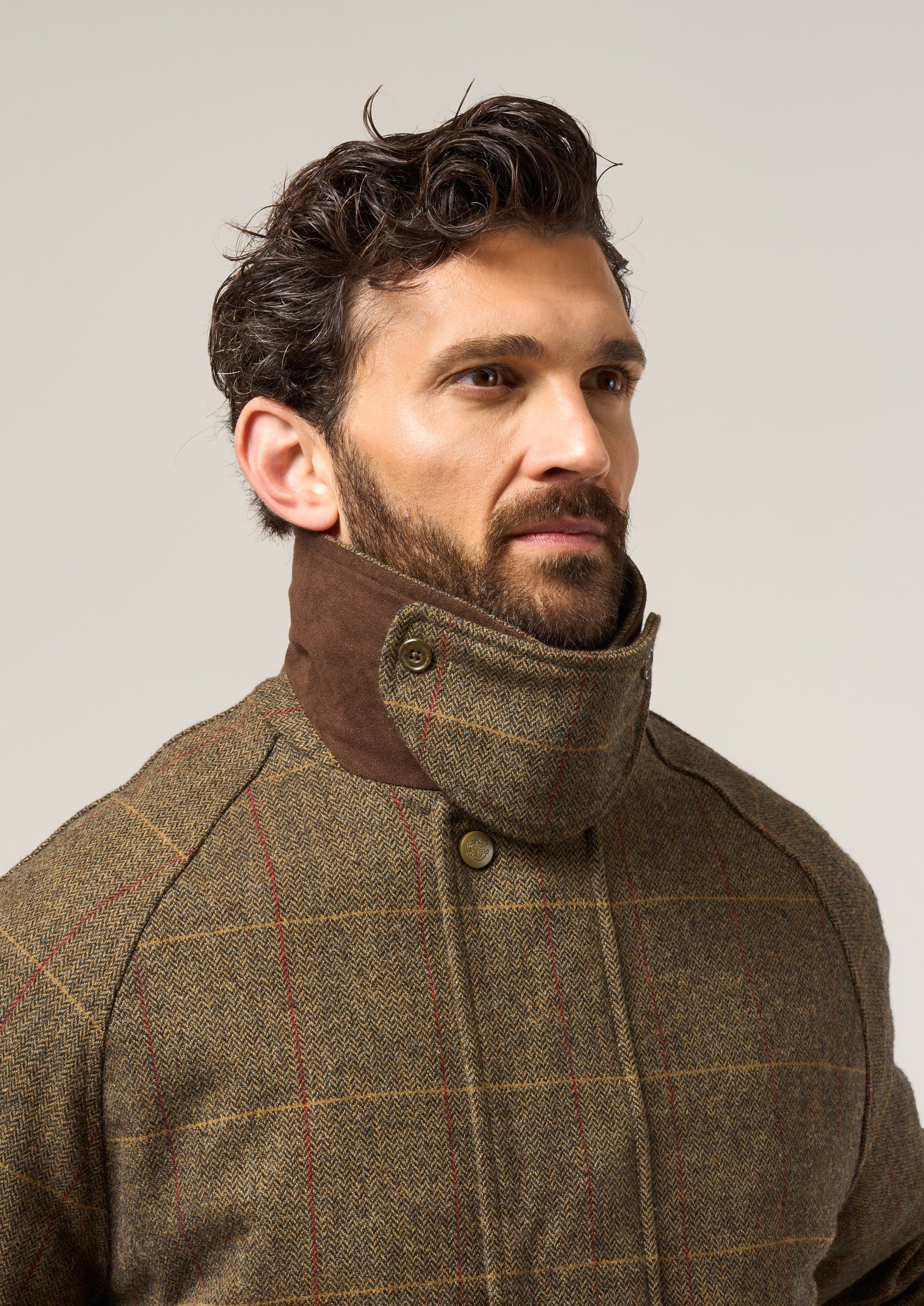 Combrook Men's Waterproof Tweed Coat In Teak