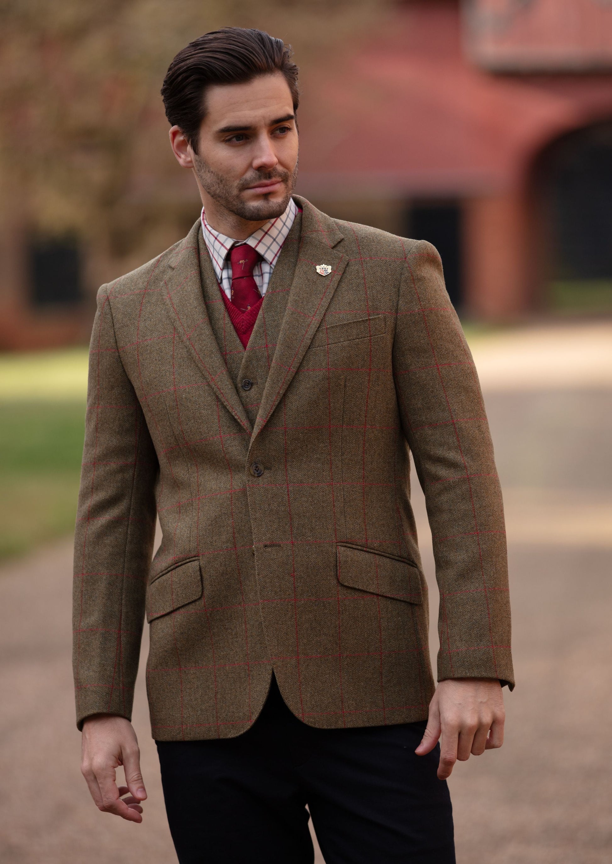 Combrook Men's Tweed Sports Blazer In Sage - Regular Fit