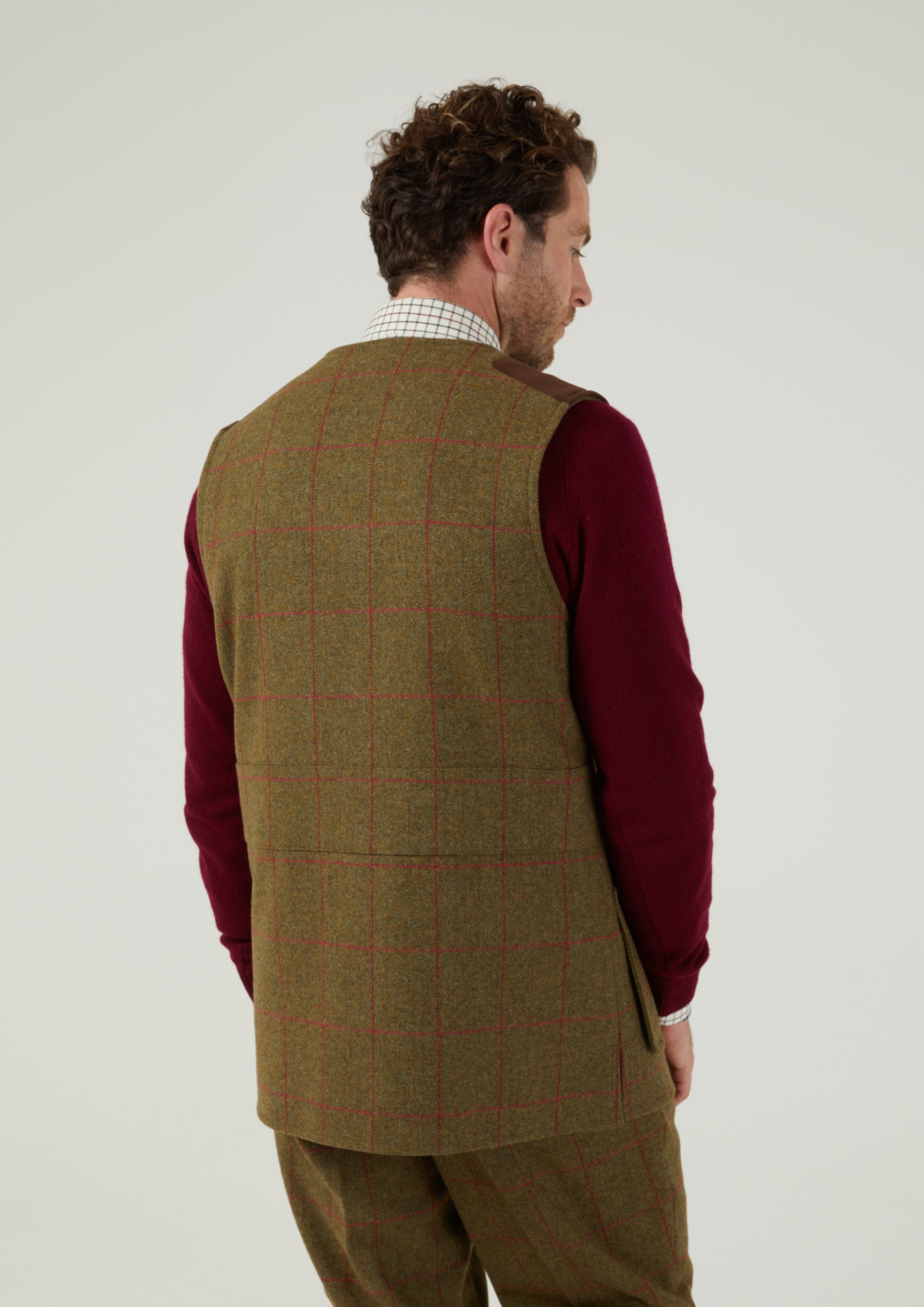 Combrook Men s Tweed Shooting Waistcoat in Sage Shooting Vest