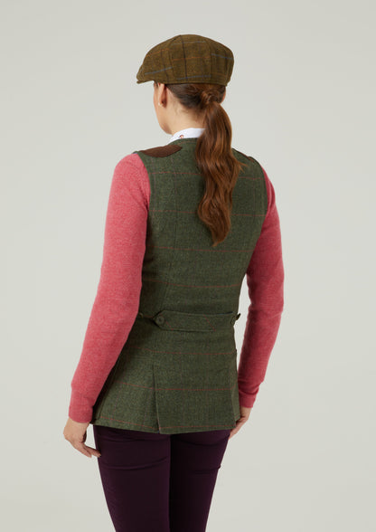 Combrook Ladies Tweed Shooting Waistcoat In Heath