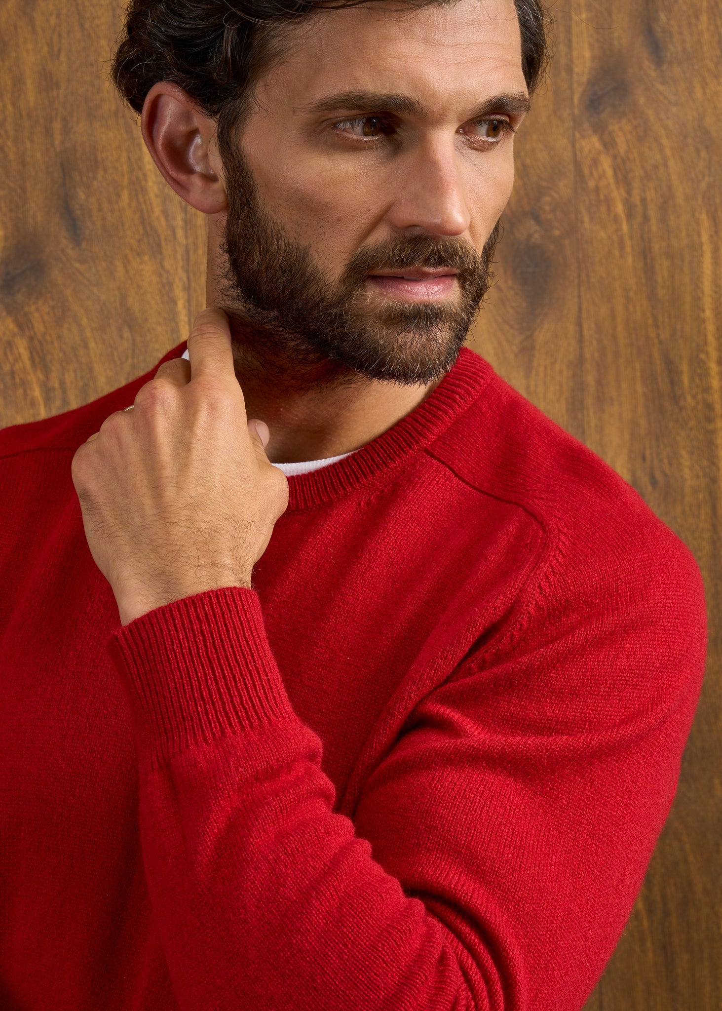 Dorset Men's Lambswool Jumper in Dubonnet - Classic Fit