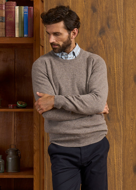 Dorset Men's Lambswool Jumper in Vole - Classic Fit