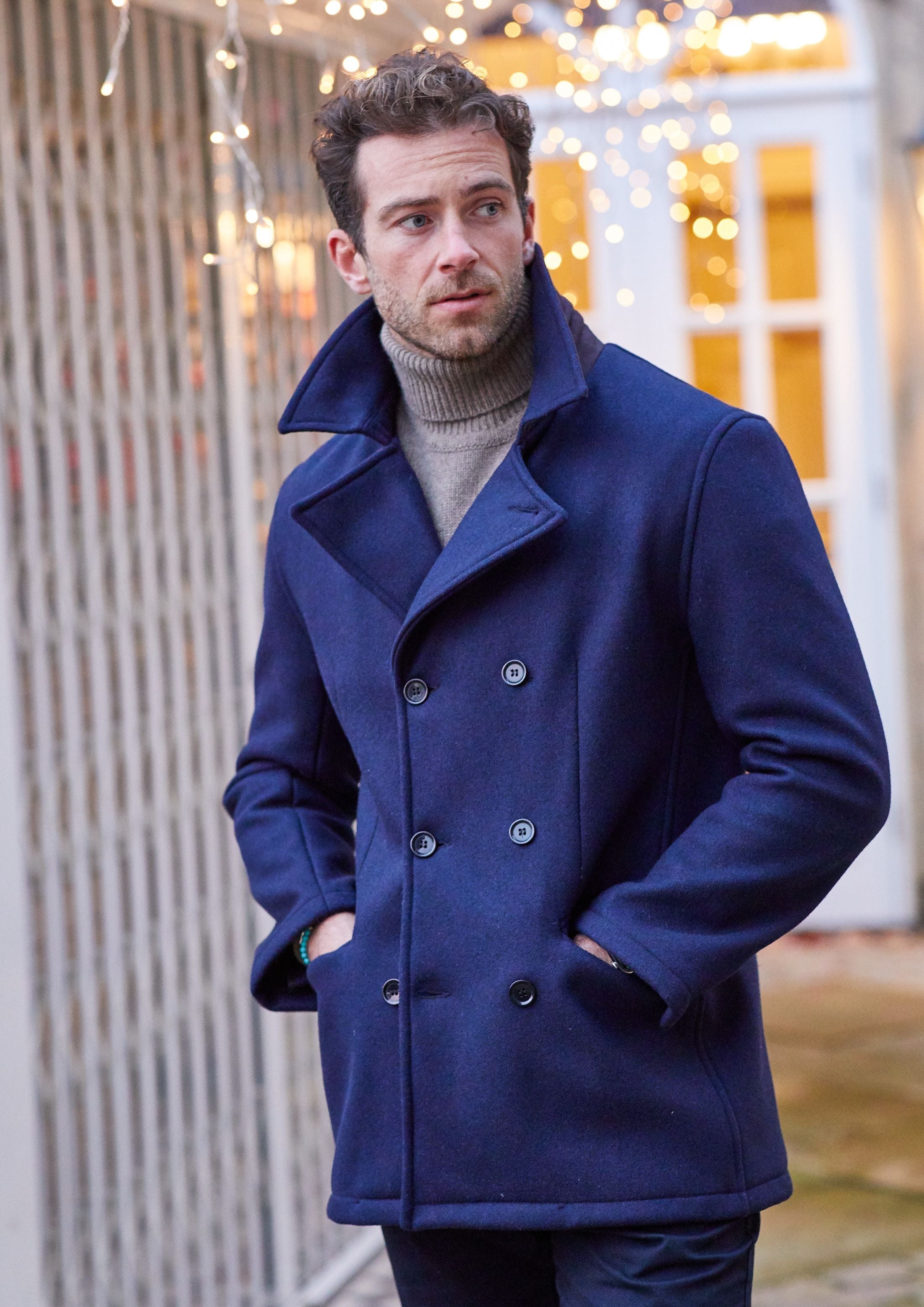 Ewen Men s Double Breasted Jacket In Navy