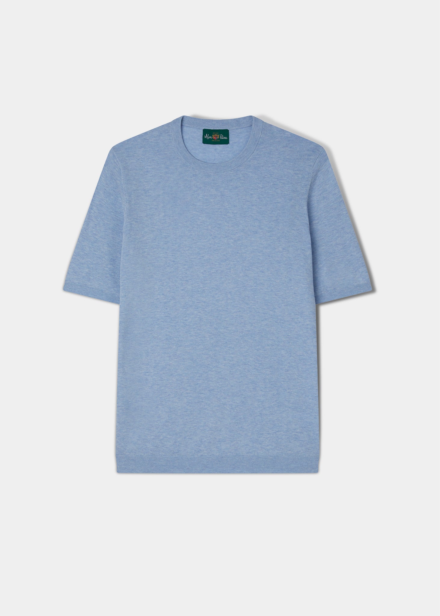 Fairbourne Short Sleeve Cotton Crew Neck In Steel Blue Mix