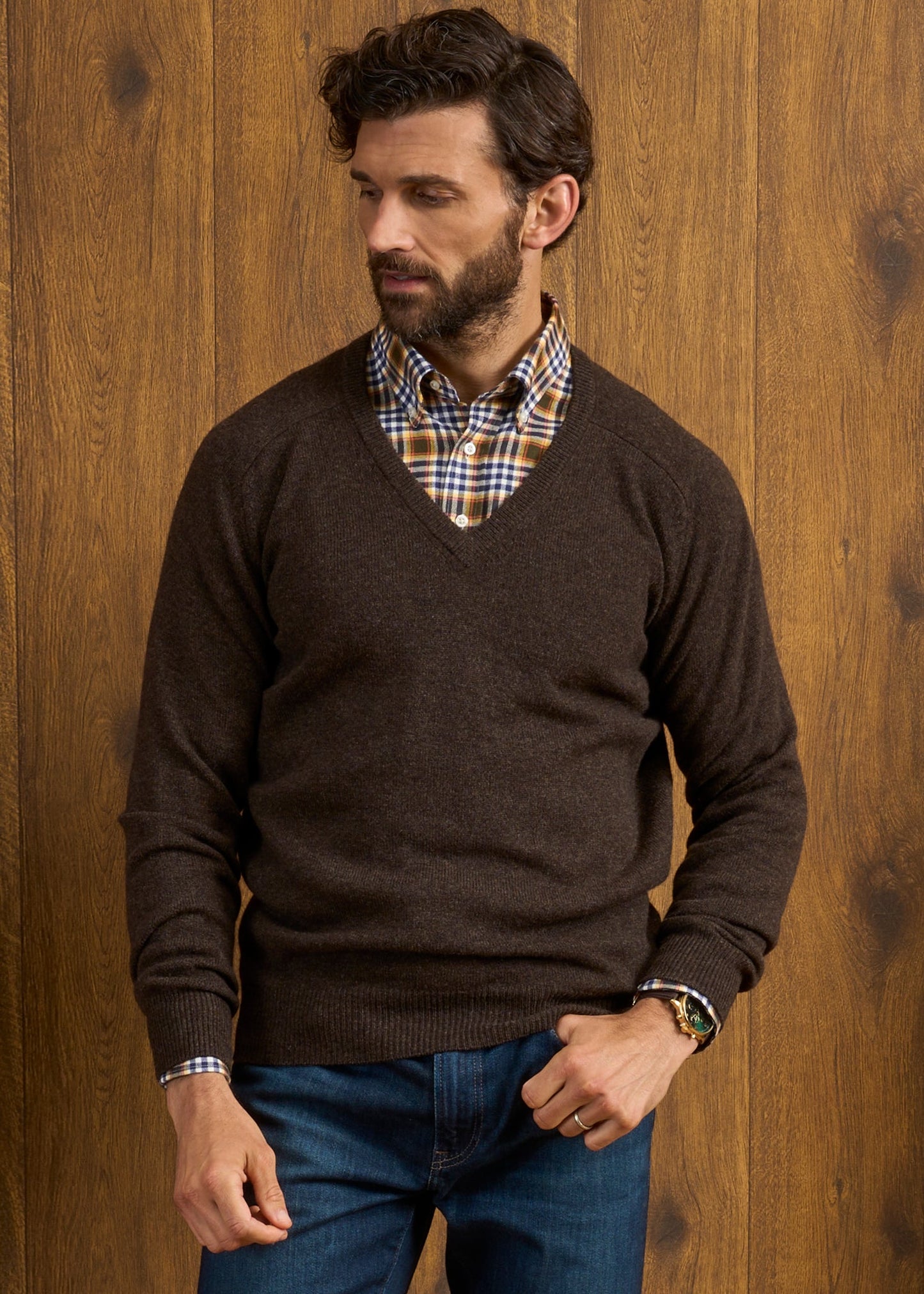 Hampshire Lambswool Jumper in Cocoa