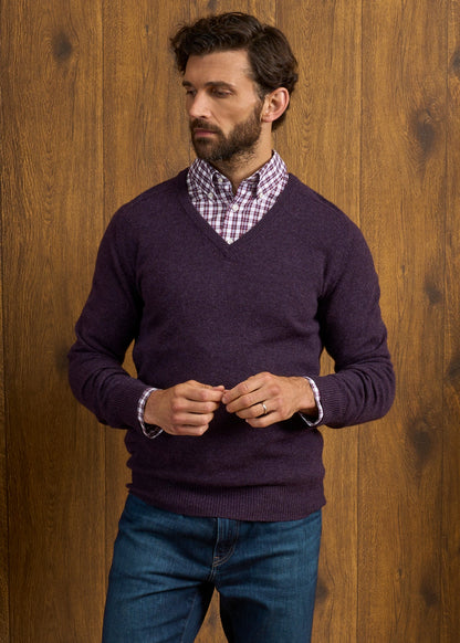 Hampshire Lambswool Jumper in Elderberry 