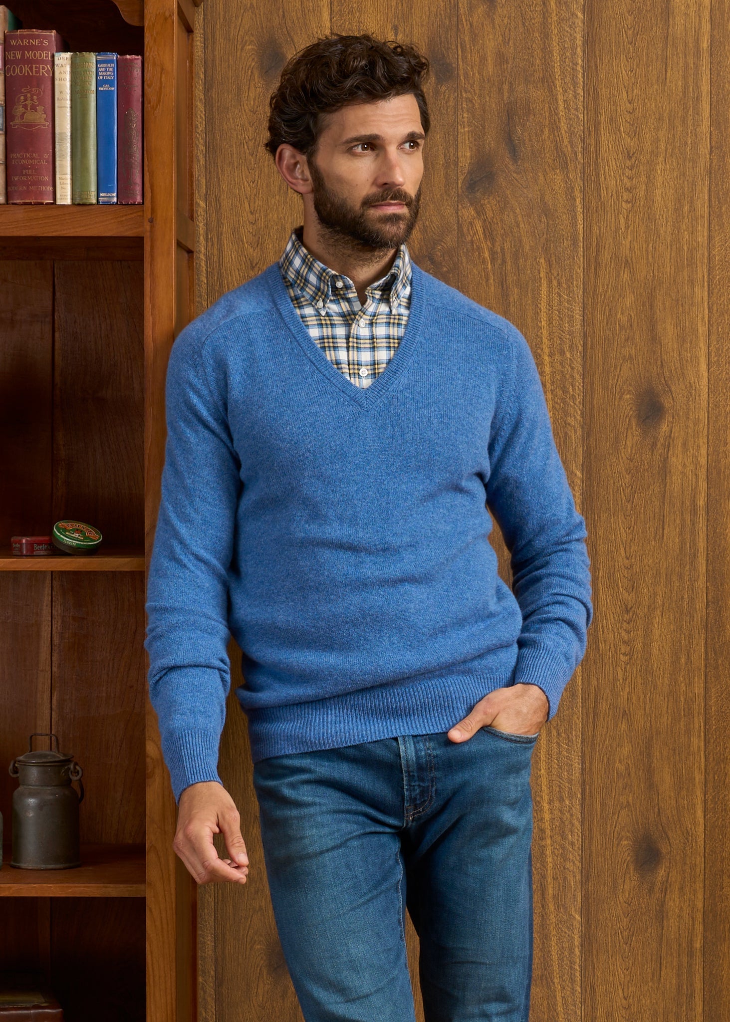 Hampshire Lambswool Jumper in Jeans