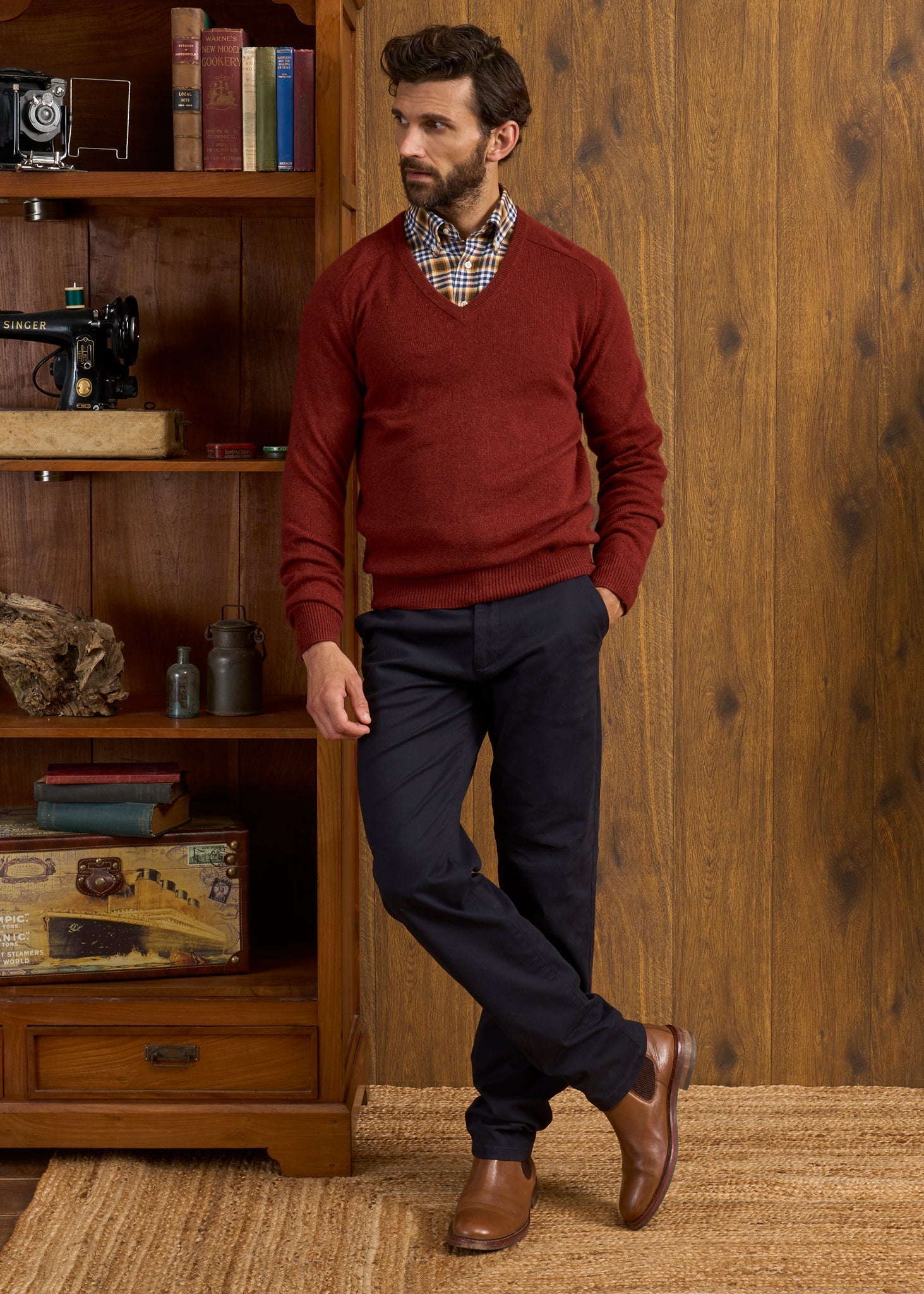 Hampshire Lambswool Jumper in Sienna