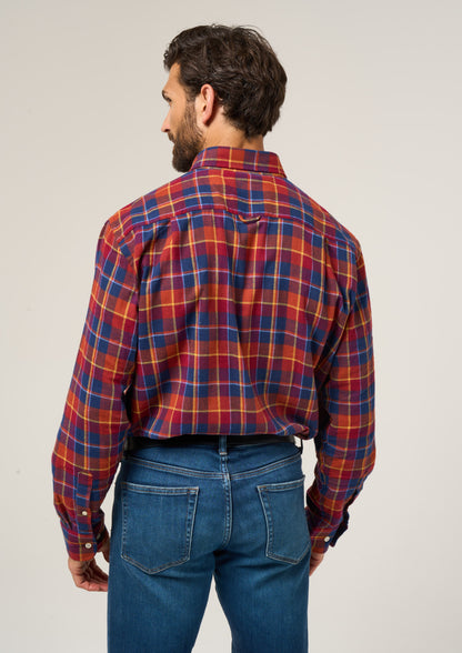 Ilkley Flannel Check Shirt In Red