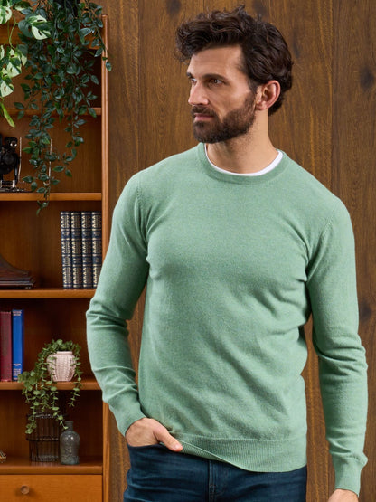 Geelong Crew Neck Jumper In Sage