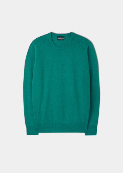 Men's Lambswool Crew Neck Jumper in Shamrock - Classic Fit