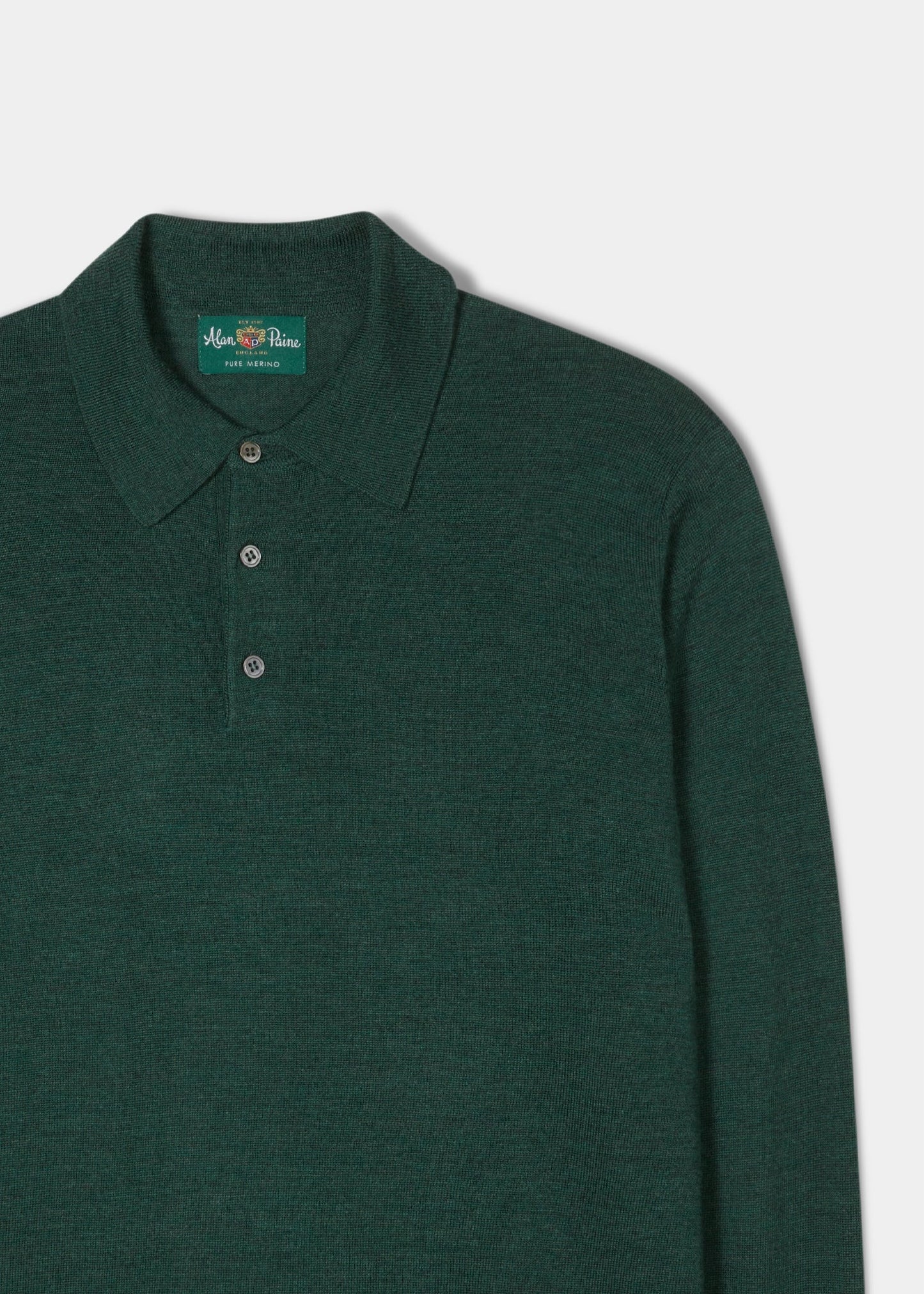 Merino-Wool-Long-Sleeve-Polo-Shirt-Hunter