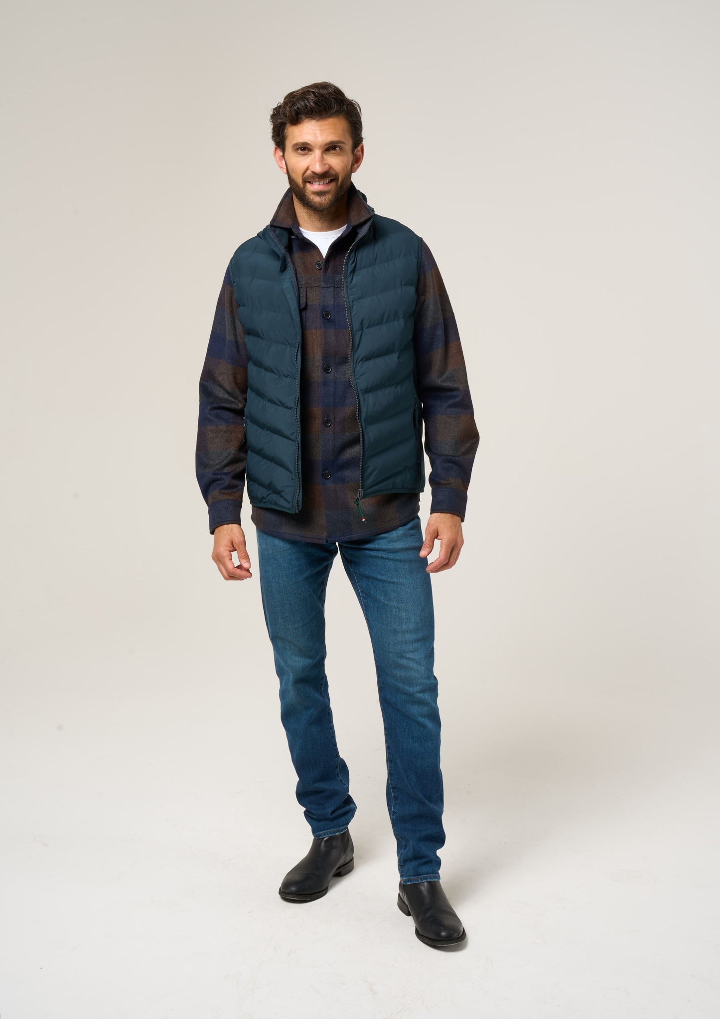 Ripley Men's Plaid Shacket in Navy