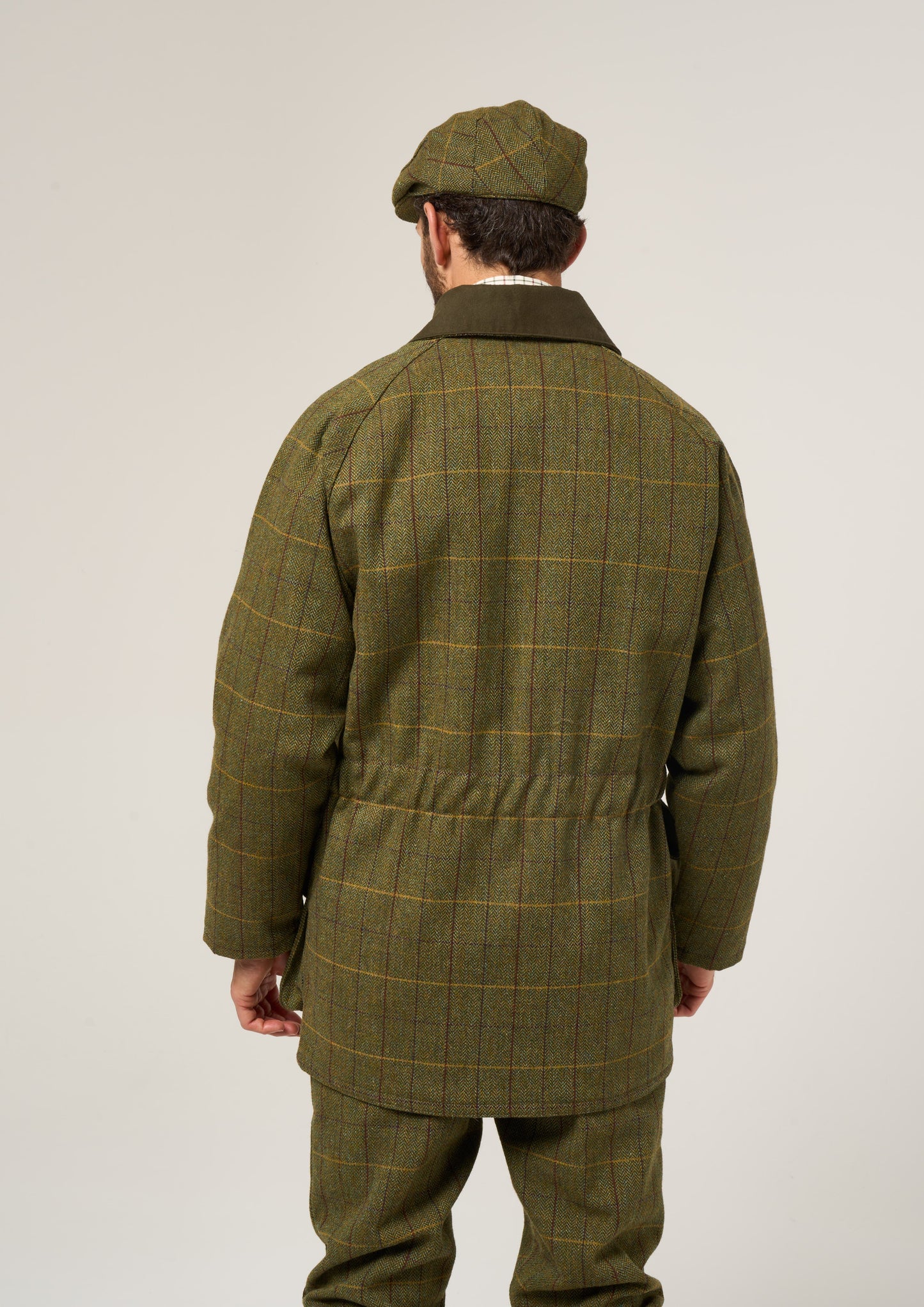 Rutland Men's Tweed Waterproof Shooting Coat In Green Ash