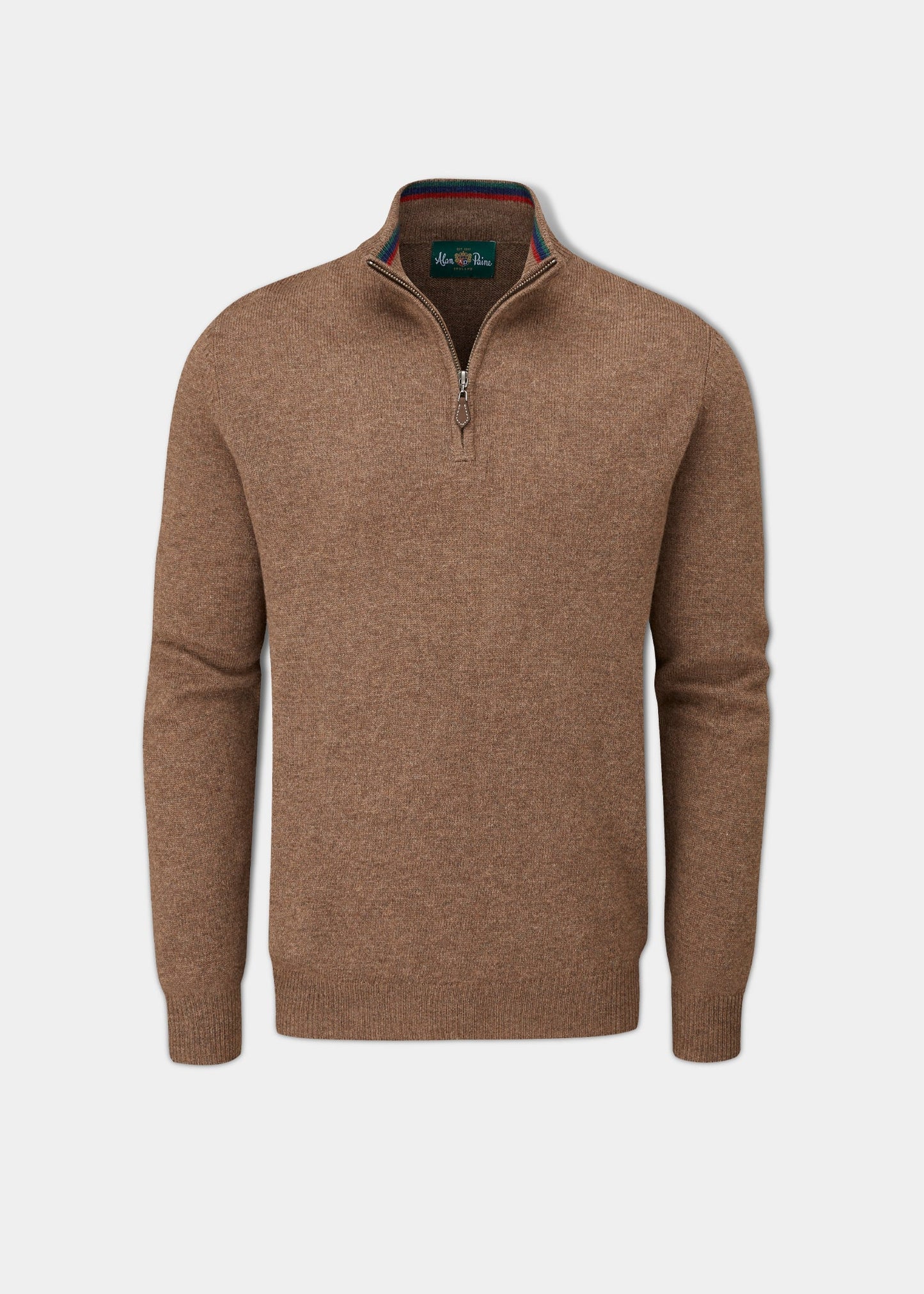 Streetly Men's 1/2 Zip Mock Neck Jumper In Tobacco