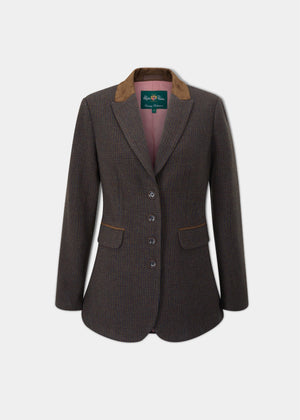 Surrey Ladies Tweed Blazer In Bramble