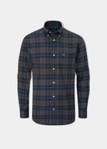 Ilkley Flannel Check Shirt In Brown - Shooting Fit