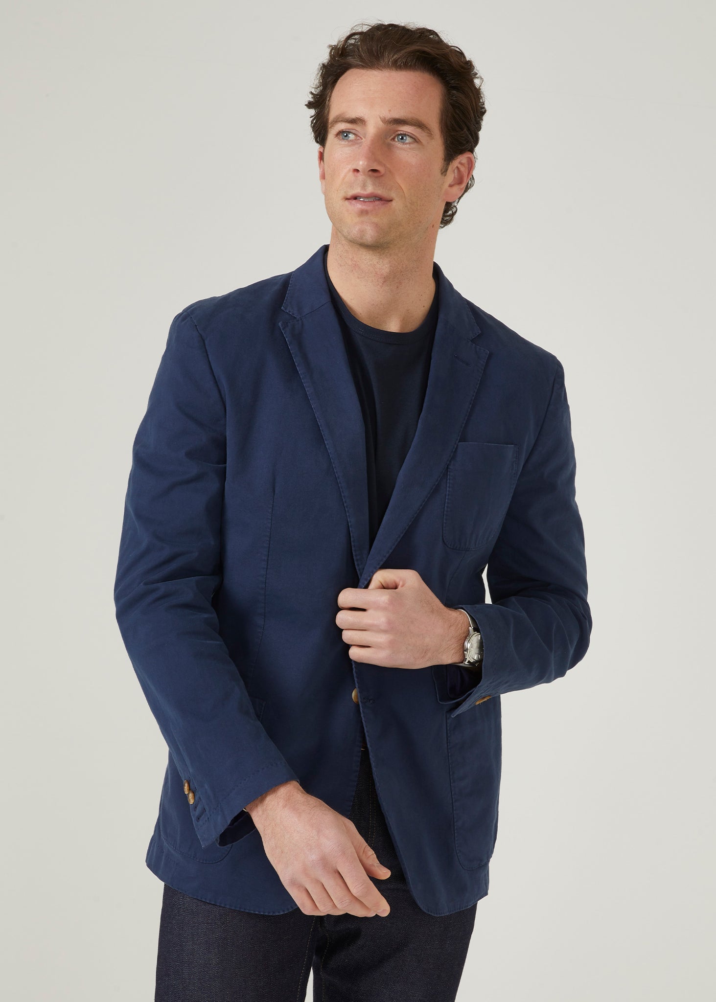 Navy blue 2025 cotton blazer