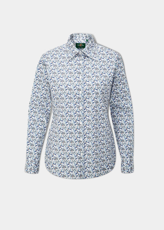 Lawen White Cotton Shirt With Floral Design