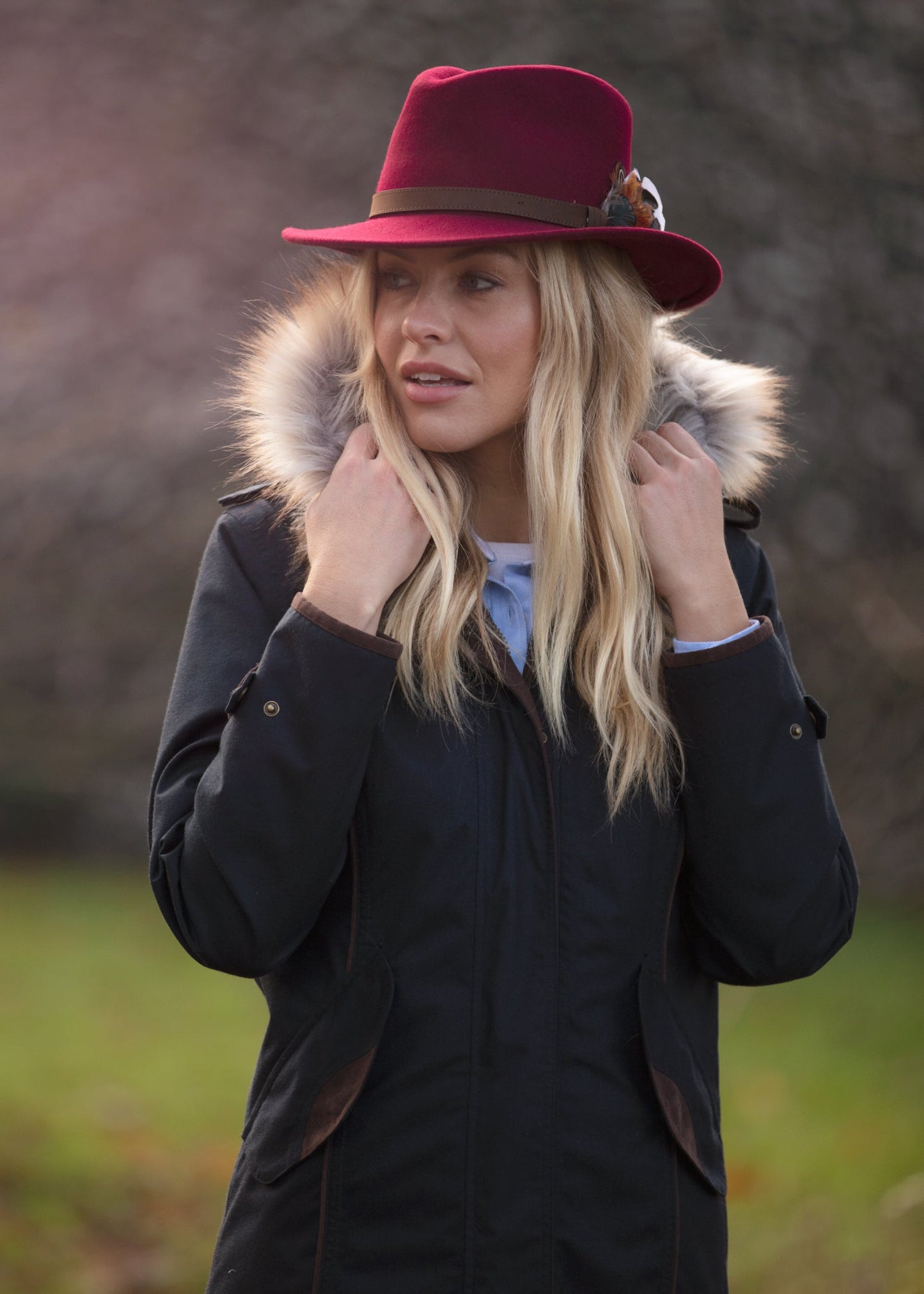 ladies-felt-fedora-hat-wine