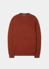 Lenzie Men's Lambswool Jumper In Ember - Regular Fit