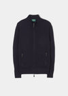 Midhurst Full Zip Jumper In Dark Navy - Regular Fit