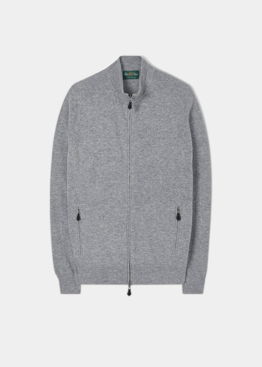 Midhurst Full Zip Jumper In Silver 