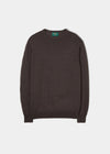 Men's Merino Wool Jumper in Dark Brown