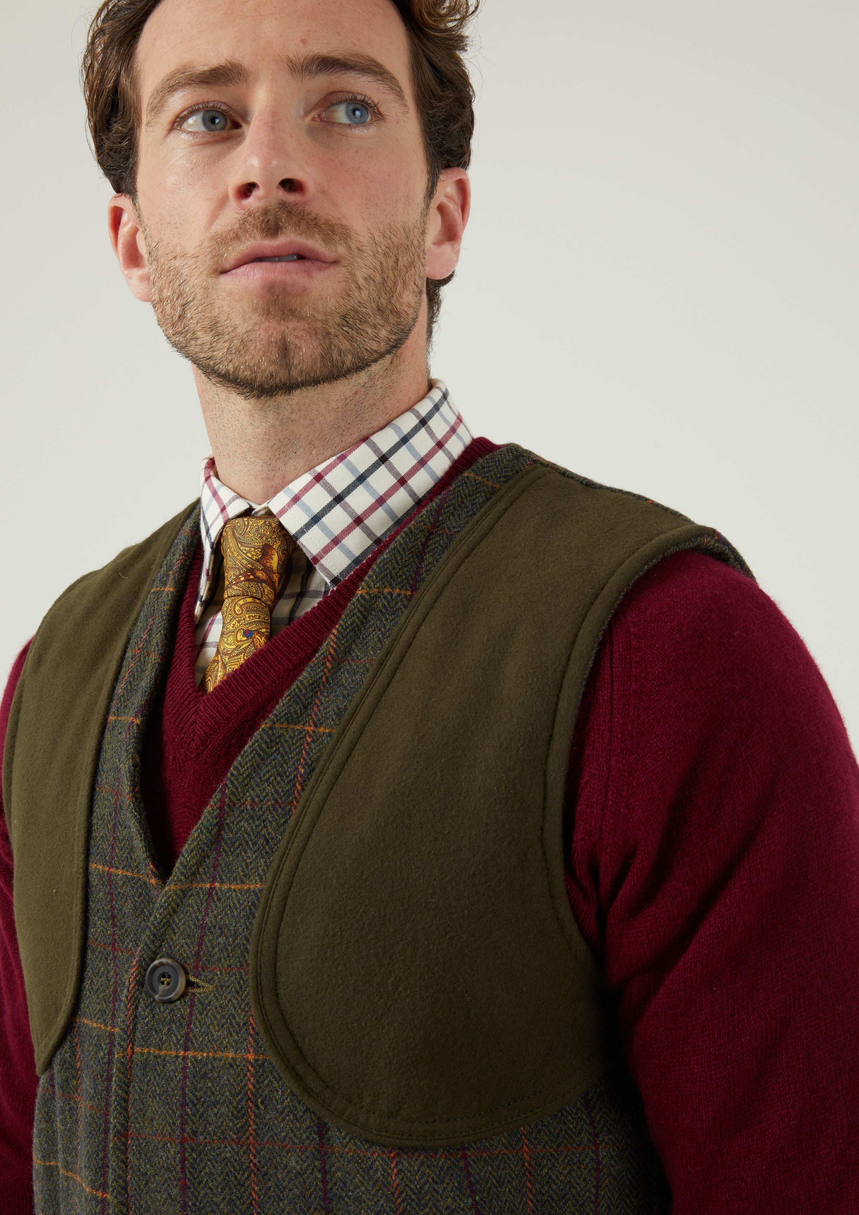 Rutland Men s Tweed Shooting Waistcoat In Fern Shooting Fit