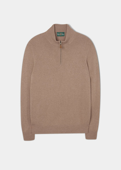 Sutherland Lambswool 1/4 Zip Jumper in Camel 