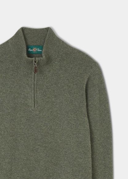 Men's Lambswool 1/4 Zip Mock Neck Jumper in Landscape